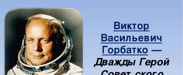 Первый кубанский космонавт. Классный час 